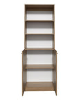 71" Natural Wood Three Tier Bookcase