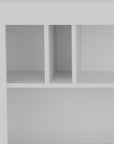 25" White Wood Five Tier Bookcase