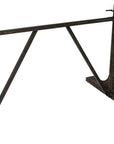 Adjustable Light Gray and Charcoal Solid Wood and Iron Trestle Standing Desk