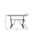 Adjustable Light Gray and Charcoal Solid Wood and Iron Trestle Standing Desk