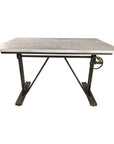 Adjustable Light Gray and Charcoal Solid Wood and Iron Trestle Standing Desk