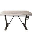 Adjustable Light Gray and Charcoal Solid Wood and Iron Trestle Standing Desk