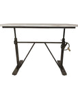Adjustable Light Gray and Charcoal Solid Wood and Iron Trestle Standing Desk