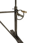 Adjustable Light Gray and Charcoal Solid Wood and Iron Trestle Standing Desk