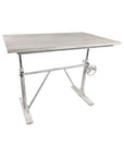 Adjustable Light Gray and Charcoal Solid Wood and Iron Trestle Standing Desk