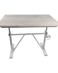 Adjustable Light Gray and Charcoal Solid Wood and Iron Trestle Standing Desk