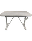 Adjustable Light Gray and Charcoal Solid Wood and Iron Trestle Standing Desk