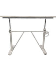 Adjustable Light Gray and Charcoal Solid Wood and Iron Trestle Standing Desk