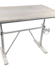 Adjustable Light Gray and Charcoal Solid Wood and Iron Trestle Standing Desk