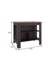 28" Brown Wood Kitchen Island
