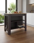 28" Brown Wood Kitchen Island
