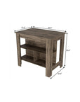 28" Brown Wood Kitchen Island