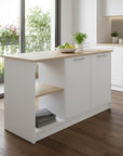 25" White Wood Kitchen Island