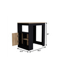 23" Black Wood Kitchen Island