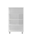 41" White Wood Four Tier Bookcase