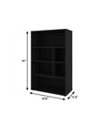 41" Black Wood Four Tier Bookcase