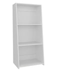 47" White Wood Three Tier Bookcase