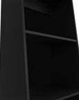 47" Black Wood Three Tier Bookcase