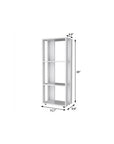 39" White Wood Three Tier Bookcase
