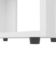 39" White Wood Three Tier Bookcase