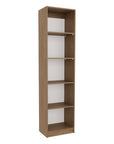 71" Beige Wood Five Tier Bookcase