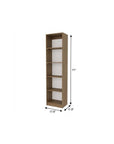 71" Beige Wood Five Tier Bookcase