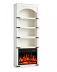 70" White Wood Four Tier USB Bookcase