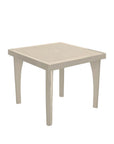 30" Taupe Heavy Duty Plastic Square Outdoor Dining Table with Umbrella Hole