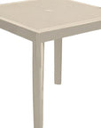 30" Taupe Heavy Duty Plastic Square Outdoor Dining Table with Umbrella Hole