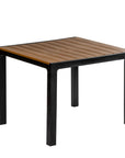 35" Black And Brown Heavy Duty Plastic Square Outdoor Table with Umbrella Hole