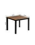 35" Black And Brown Heavy Duty Plastic Square Outdoor Table with Umbrella Hole
