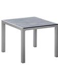 35" Black And Brown Heavy Duty Plastic Square Outdoor Table with Umbrella Hole