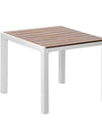 35" Black And Brown Heavy Duty Plastic Square Outdoor Table with Umbrella Hole
