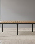 71" Brown And Black Heavy Duty Plastic Outdoor Dining Table with Umbrella Hole