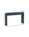 55" Teal Blue Wood Oval Double Pedestal Console Table With Two Drawers