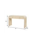 55" Cream Wood Round Double Pedestal Console Table With Two Drawers