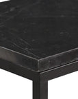 Set of Two Black Marble and Steel Square Frame Nested Tables