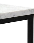 Set of Two Black Marble and Steel Square Frame Nested Tables