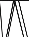 Set of Two Silver and Black Mirrored Glass and Steel Square Frame Nested Tables