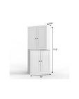 32" White Solid Wood Four Door Linen Cabinet