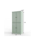 32" Sage Solid Wood Four Door Linen Cabinet