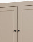 32" Beige Solid Wood Four Door Linen Cabinet