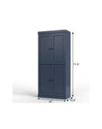 32" French Blue Solid Wood Four Door Linen Cabinet