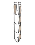 62" Black And Brown Metal and Wood Five Tier Corner Bookcase