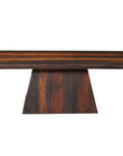 51" Dark Brown Solid Wood Pedestal Coffee Table