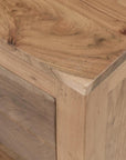 30" Natural Solid Wood Square Live Edge One Drawer Nightstand