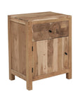 30" Natural Solid Wood Live Edge One Drawer Nightstand