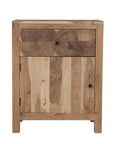 30" Natural Solid Wood Live Edge One Drawer Nightstand