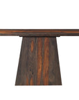 57" Mahogany and Dark Brown Solid Wood Pedestal Console Table