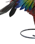17" Red And Blue Metal Birds Garden Accents Accessories